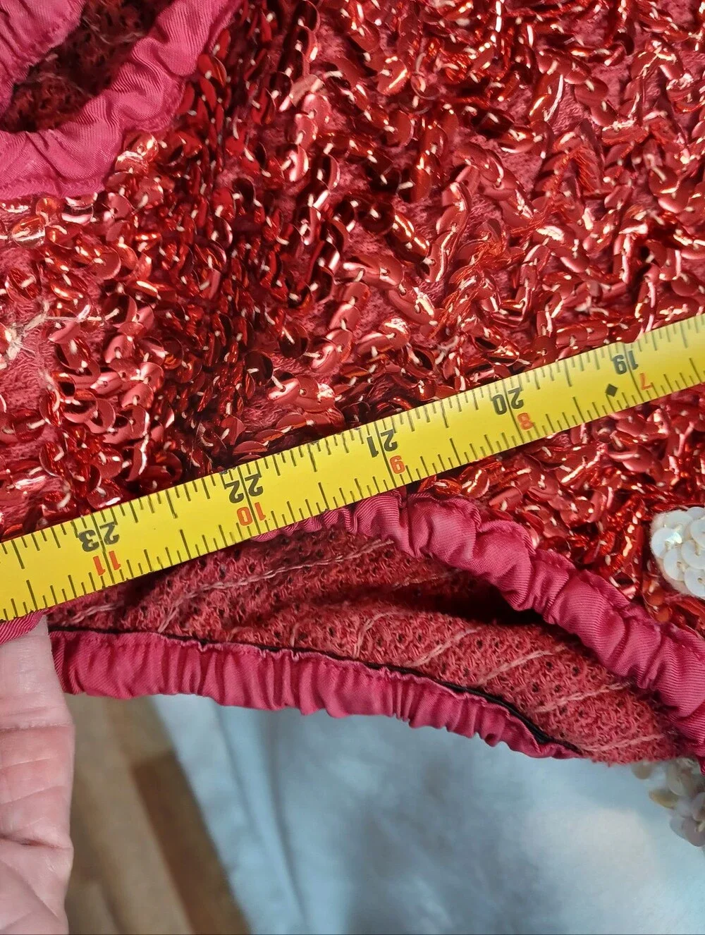 Vintage Leo's Dancewear Red Sequin Leotard Girls 12-A Floral Gymnastics Costume